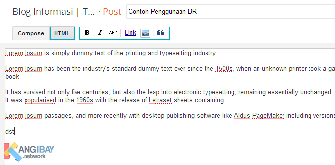postingan mode HTML